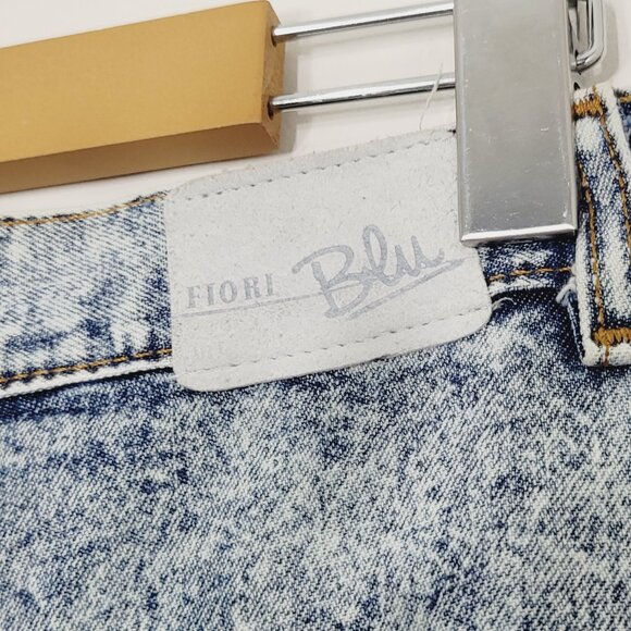 FIORI Blu Vintage Blue Cotton Acid Wash Pockets High Rise Jean Retro Size 34 - Picture 11 of 16